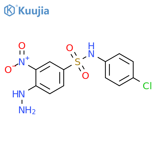 N-(4-chlorophenyl)-4-hydrazinyl-3-nitrobenzene-1-sulfonamide structure
