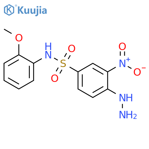 4-hydrazinyl-N-(2-methoxyphenyl)-3-nitrobenzene-1-sulfonamide structure