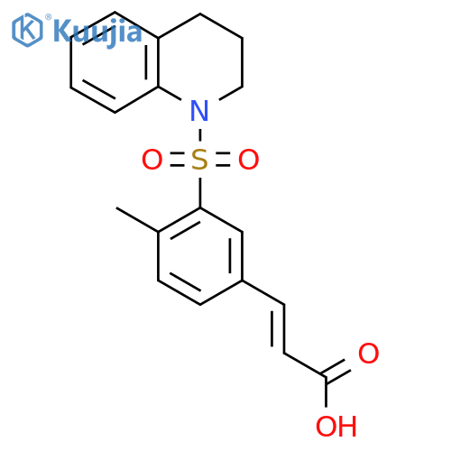 (2E)-3-4-methyl-3-(1,2,3,4-tetrahydroquinoline-1-sulfonyl)phenylprop-2-enoic acid structure