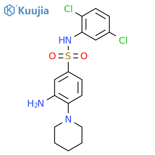3-Amino-N-(2,5-dichlorophenyl)-4-(piperidin-1-yl)benzene-1-sulfonamide structure