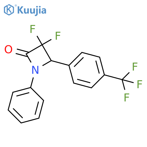 3,3-difluoro-1-phenyl-4-[4-(trifluoromethyl)phenyl]-2-azetidinone structure