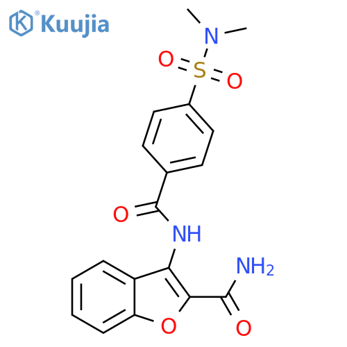 3-4-(dimethylsulfamoyl)benzamido-1-benzofuran-2-carboxamide structure