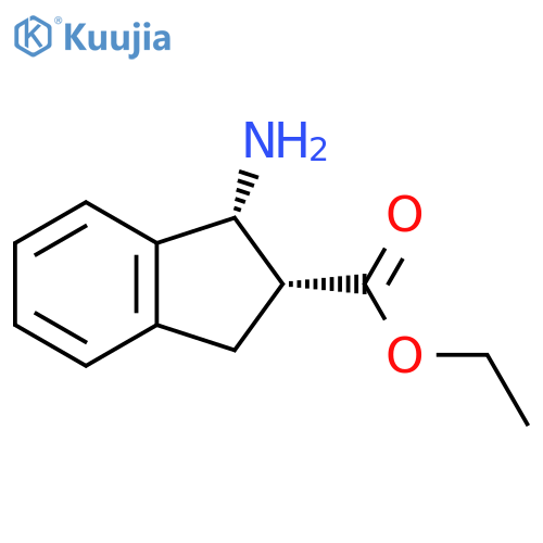 rac-ethyl (1R,2R)-1-amino-2,3-dihydro-1H-indene-2-carboxylate structure