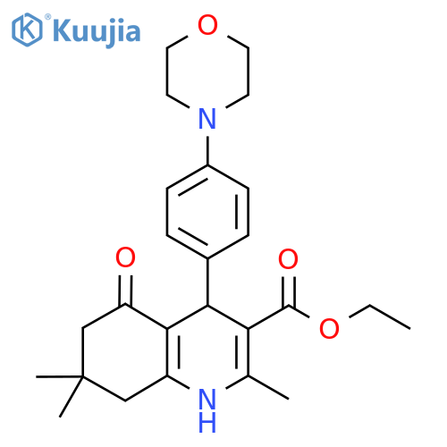 ethyl 2,7,7-trimethyl-4-4-(morpholin-4-yl)phenyl-5-oxo-1,4,5,6,7,8-hexahydroquinoline-3-carboxylate structure