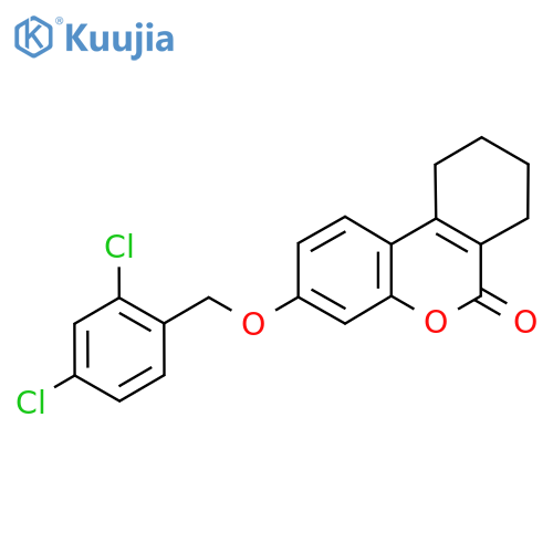 3-[(2,4-dichlorophenyl)methoxy]-6H,7H,8H,9H,10H-cyclohexa[c]chromen-6-one structure