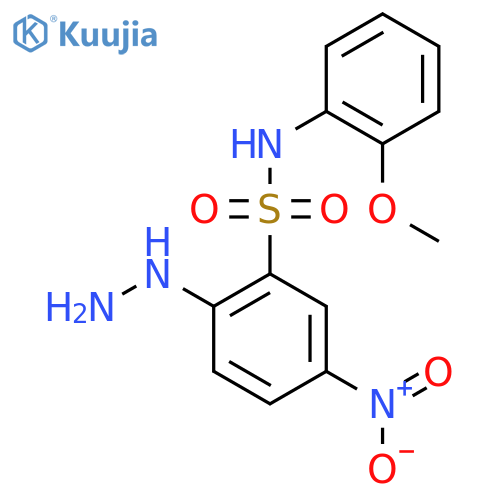 2-Hydrazinyl-N-(2-methoxyphenyl)-5-nitrobenzene-1-sulfonamide structure