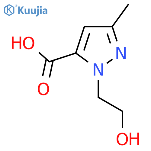 1-(2-Hydroxyethyl)-3-methyl-1H-pyrazole-5-carboxylic acid structure