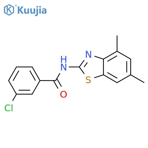 3-chloro-N-(4,6-dimethyl-1,3-benzothiazol-2-yl)benzamide structure