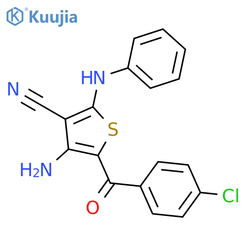 3-Thiophenecarbonitrile, 4-amino-5-(4-chlorobenzoyl)-2-(phenylamino)- structure