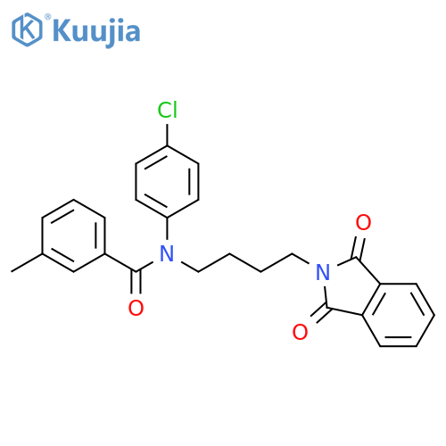 N-(4-chlorophenyl)-N-4-(1,3-dioxo-2,3-dihydro-1H-isoindol-2-yl)butyl-3-methylbenzamide structure