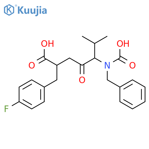 (αR)-α-(3S)-3-(Carboxybenzylamino)-4-methyl-2-oxopentyl-4-fluoro-benzenepropanoic Acid structure