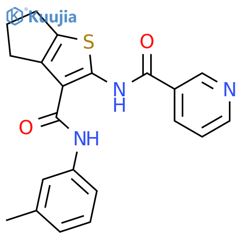 <br>N-(3-m-Tolylcarbamoyl-5,6-dihydro-4H-cyclopenta[b]thiophen-2-yl)-nicotinami de structure