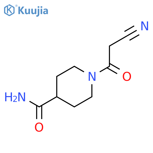 1-(cyanoacetyl)piperidine-4-carboxamide structure