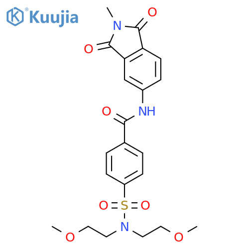 4-[bis(2-methoxyethyl)sulfamoyl]-N-(2-methyl-1,3-dioxo-2,3-dihydro-1H-isoindol-5-yl)benzamide structure