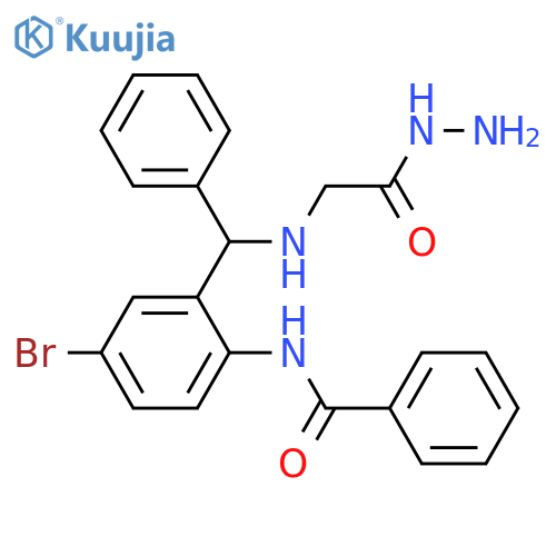 N-4-bromo-2-({(hydrazinecarbonyl)methylamino}(phenyl)methyl)phenylbenzamide structure