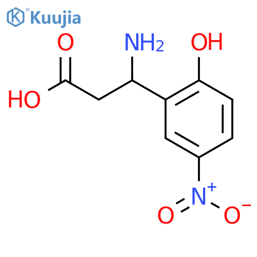 3-amino-3-(2-hydroxy-5-nitrophenyl)propanoic acid structure