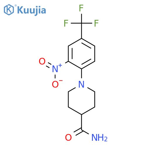 1-(2-Nitro-4-(trifluoromethyl)phenyl)piperidine-4-carboxamide structure