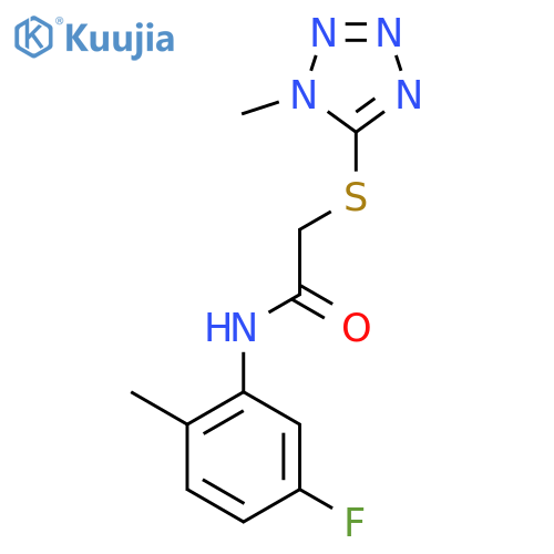 N-(5-fluoro-2-methylphenyl)-2-[(1-methyl-1H-1,2,3,4-tetrazol-5-yl)sulfanyl]acetamide structure