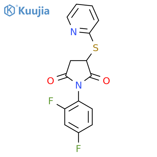 1-(2,4-Difluorophenyl)-3-(pyridin-2-ylsulfanyl)pyrrolidine-2,5-dione structure
