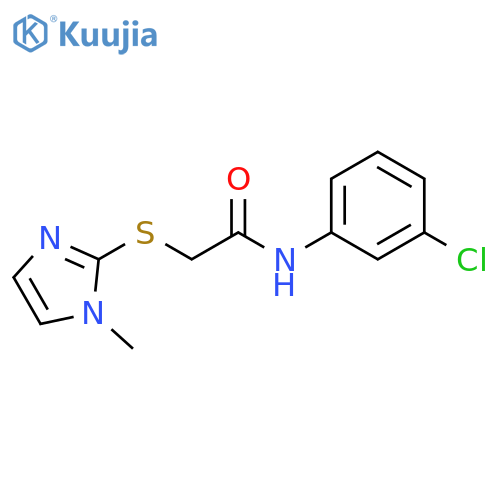 Acetamide, N-(3-chlorophenyl)-2-[(1-methyl-1H-imidazol-2-yl)thio]- structure