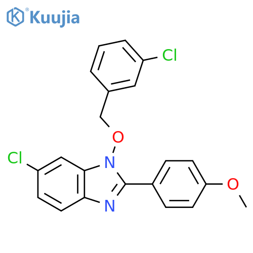 6-chloro-1-[(3-chlorobenzyl)oxy]-2-(4-methoxyphenyl)-1H-1,3-benzimidazole structure