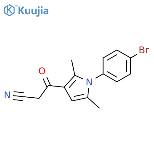 3-1-(4-bromophenyl)-2,5-dimethyl-1H-pyrrol-3-yl-3-oxopropanenitrile structure