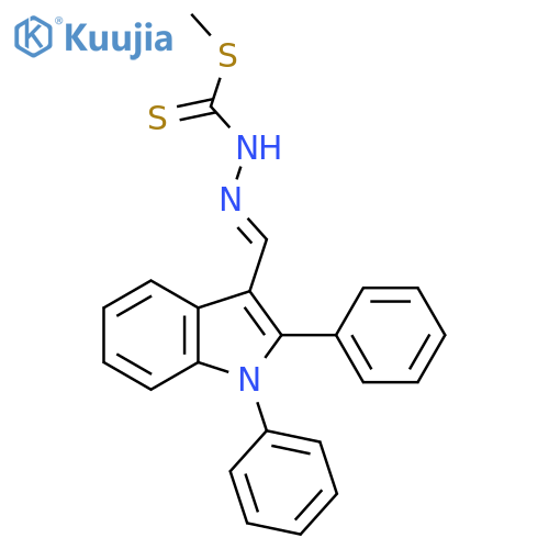 (E)-[(1,2-diphenyl-1H-indol-3-yl)methylidene]({[(methylsulfanyl)methanethioyl]amino})amine structure