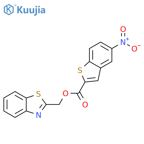 (1,3-benzothiazol-2-yl)methyl 5-nitro-1-benzothiophene-2-carboxylate structure