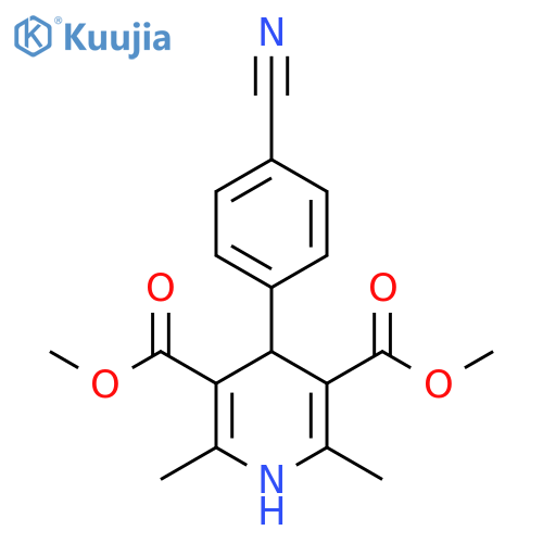Dimethyl 4-(4-cyanophenyl)-2,6-dimethyl-1,4-dihydropyridine-3,5-dicarboxylate structure