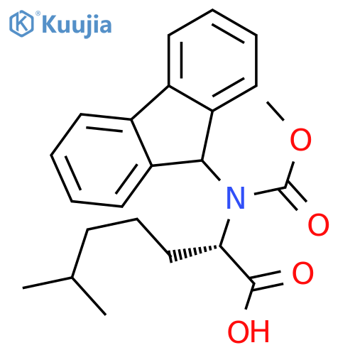 (2S)-2-(9H-fluoren-9-ylmethoxycarbonylamino)-6-methyl-heptanoic acid structure