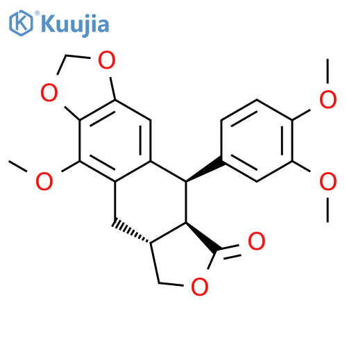 Furo[3',4':6,7]naphtho[2,3-d]-1,3-dioxol-6(5aH)-one,5-(3,4-dimethoxyphenyl)-5,8,8a,9-tetrahydro-10-methoxy-, [5R-(5a,5ab,8aa)]- (9CI) structure