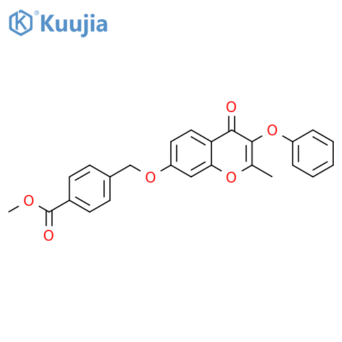 methyl 4-{(2-methyl-4-oxo-3-phenoxy-4H-chromen-7-yl)oxymethyl}benzoate structure