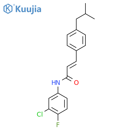 N-(3-Chloro-4-fluorophenyl)-3-(4-(2-isobutyl)phenyl)prop-2-enamide structure