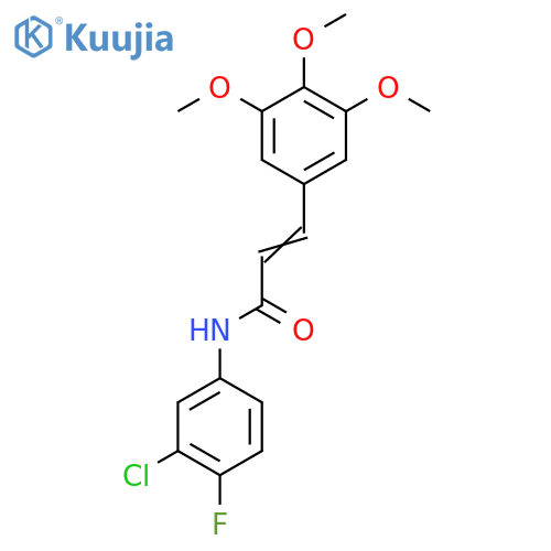 N-(3-Chloro-4-fluorophenyl)-3-(3,4,5-trimethoxyphenyl)acrylamide structure