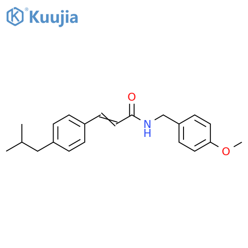 (2E)-N-[(4-methoxyphenyl)methyl]-3-[4-(2-methylpropyl)phenyl]prop-2-enamide structure