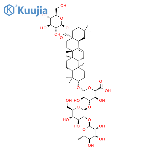 (2S,3S,4S,5R,6R)-6-[[(3S,4Ar,6aR,6bS,8aS,12aS,14aR,14bR)-4,4,6a,6b,11,11,14b-heptamethyl-8a-[(2S,3R,4S,5S,6R)-3,4,5-trihydroxy-6-(hydroxymethyl)oxan-2-yl]oxycarbonyl-1,2,3,4a,5,6,7,8,9,10,12,12a,14,14a-tetradecahydropicen-3-yl]oxy]-4-[(2S,3R,4S,5S,6R)-4,5-dihydroxy-6-(hydroxymethyl)-3-[(2S,3R,4R,5R,6S)-3,4,5-trihydroxy-6-methyloxan-2-yl]oxyoxan-2-yl]oxy-3,5-dihydroxyoxane-2-carboxylic acid structure