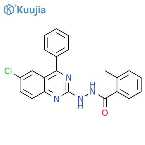 N'-(6-chloro-4-phenylquinazolin-2-yl)-2-methylbenzohydrazide structure
