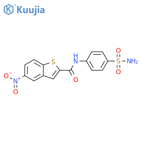 5-nitro-N-(4-sulfamoylphenyl)-1-benzothiophene-2-carboxamide structure