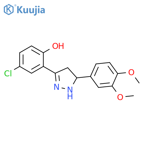 4-chloro-2-5-(3,4-dimethoxyphenyl)-4,5-dihydro-1H-pyrazol-3-ylphenol structure
