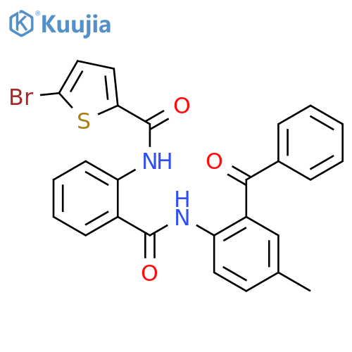 N-{2-(2-benzoyl-4-methylphenyl)carbamoylphenyl}-5-bromothiophene-2-carboxamide structure