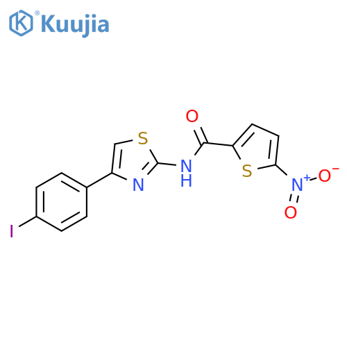 N-4-(4-iodophenyl)-1,3-thiazol-2-yl-5-nitrothiophene-2-carboxamide structure
