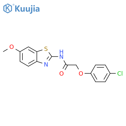 2-(4-chlorophenoxy)-N-(6-methoxy-1,3-benzothiazol-2-yl)acetamide structure