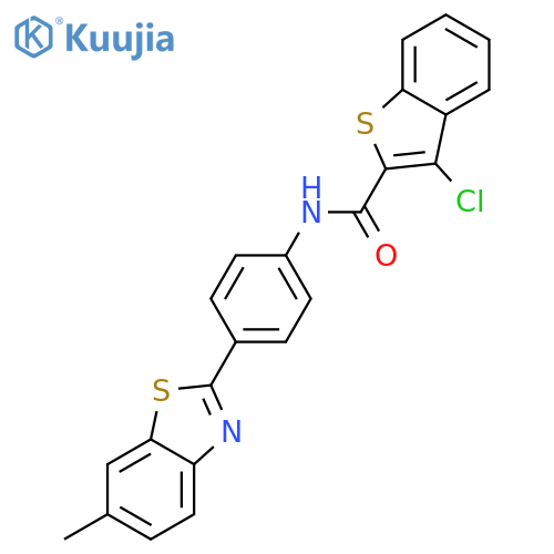 3-chloro-N-4-(6-methyl-1,3-benzothiazol-2-yl)phenyl-1-benzothiophene-2-carboxamide structure
