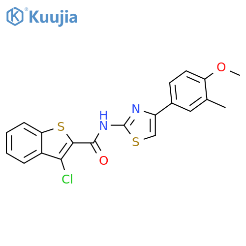 3-chloro-N-4-(4-methoxy-3-methylphenyl)-1,3-thiazol-2-yl-1-benzothiophene-2-carboxamide structure