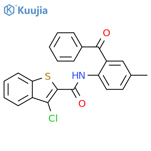 N-(2-benzoyl-4-methylphenyl)-3-chloro-1-benzothiophene-2-carboxamide structure