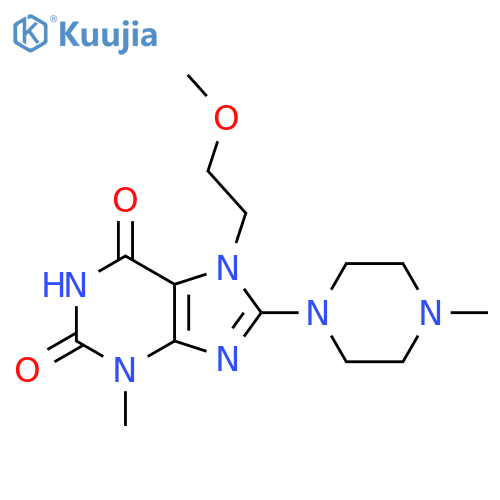7-(2-methoxyethyl)-3-methyl-8-(4-methylpiperazin-1-yl)-2,3,6,7-tetrahydro-1H-purine-2,6-dione structure