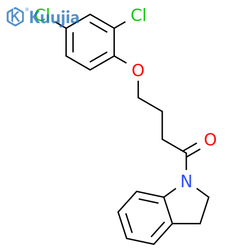 1-[4-(2,4-dichlorophenoxy)butanoyl]indoline structure