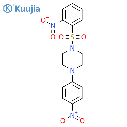 1-(4-nitrophenyl)-4-[(2-nitrophenyl)sulfonyl]piperazine structure