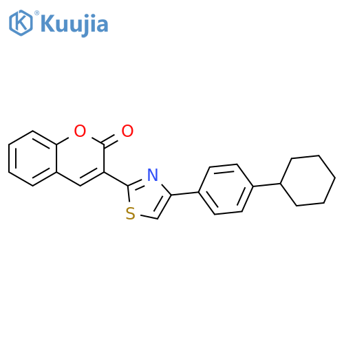 3-[4-(4-cyclohexylphenyl)-1,3-thiazol-2-yl]-2H-chromen-2-one structure