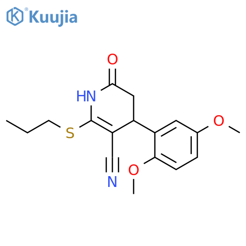 4-(2,5-dimethoxyphenyl)-6-oxo-2-(propylsulfanyl)-1,4,5,6-tetrahydropyridine-3-carbonitrile structure